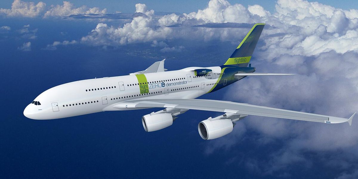 Airbus lucrează la un avion mult mai ecologic, propulsat de hidrogen