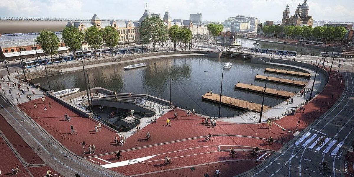 O parcare subacvatică de biciclete a fost deschisă în Amsterdam