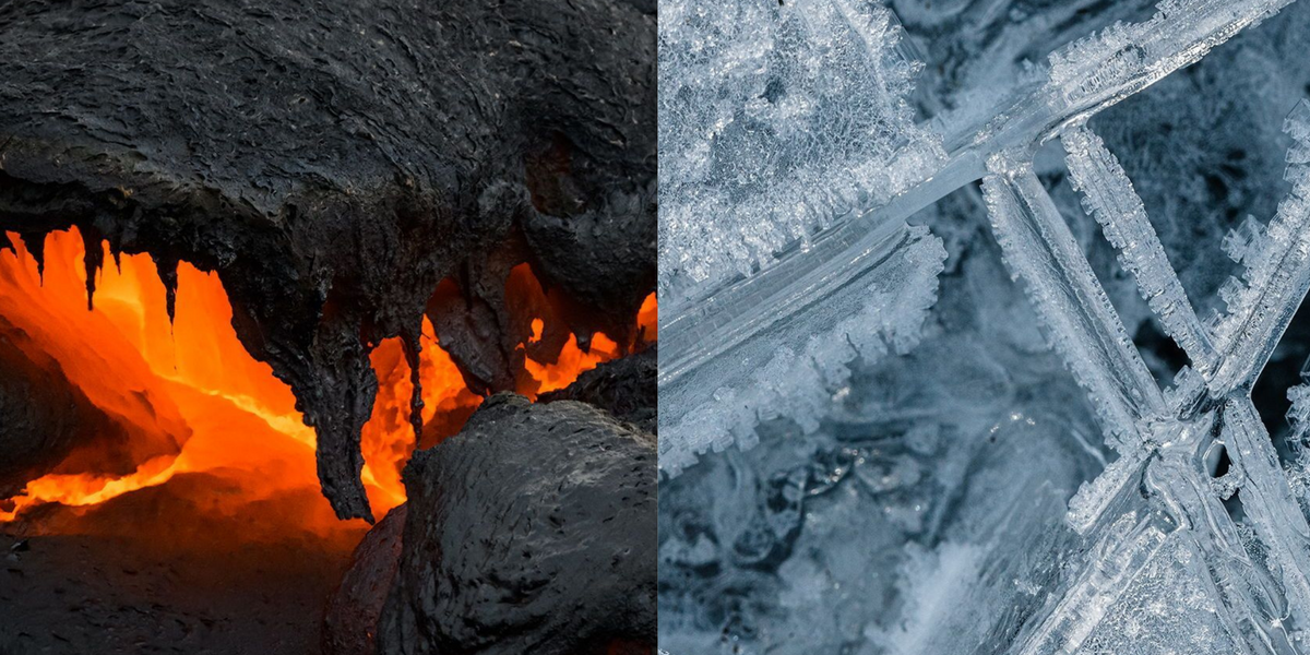 Láva és jég – szuperközeli képek természeti jelenségekről